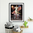 5D DIY Full Round Drill Diamond Painting Flag Queen Home Wall Art Craft Gift
