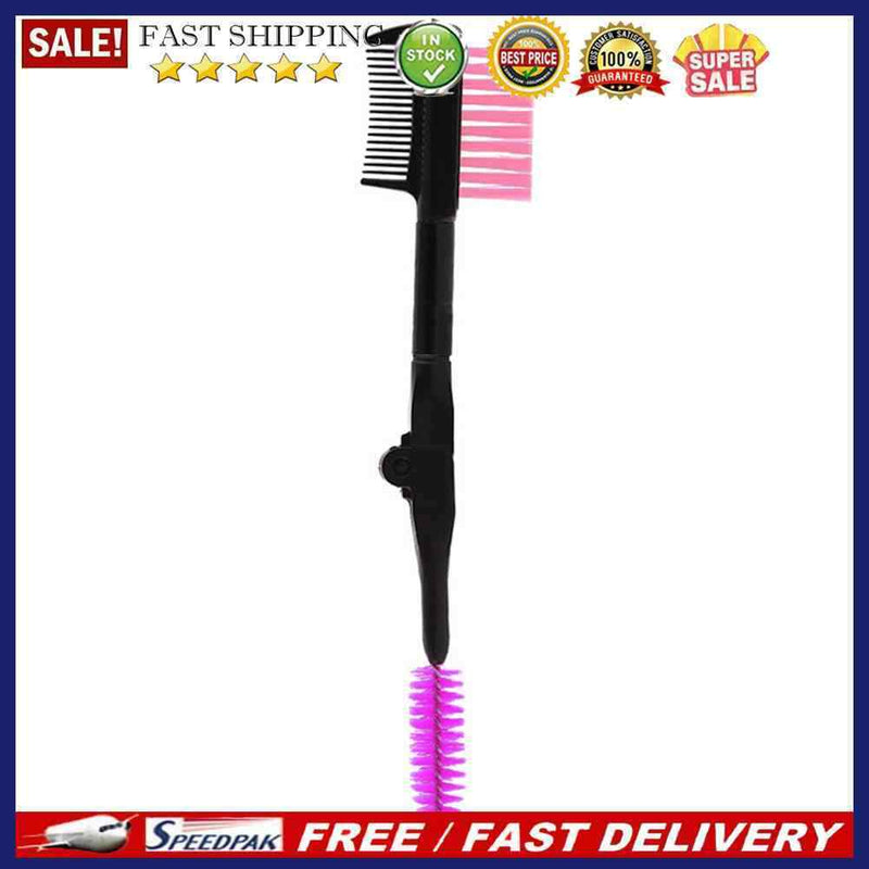 Foldable Double-ended Eyebrow Brush Eyelash Brush Comb for Beauty Makeup To