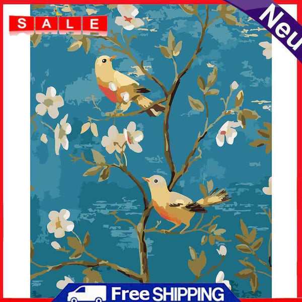 Hand Painted Artwork Frameless DIY Singing Birds Painting By Numbers Art Picture