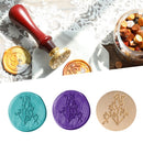 Wood Handle Paint Seal Retro Plant Pattern Classic DIY Envelope Wax Seal Stam