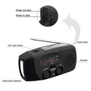 2000mAh Portable Hand Crank FM AM WB NOAA Radio Solar Radio Torch (Black) Newly
