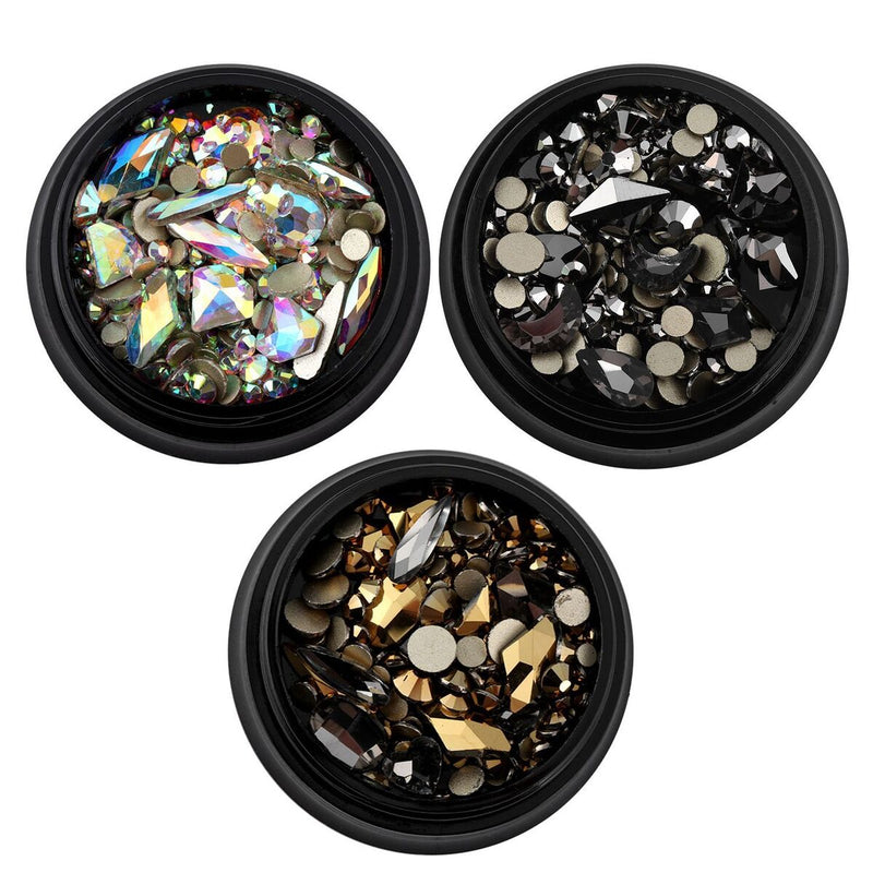 art Decor Glitter Glass Flatback Rhinestone Bottom Crystal Nail Art Rhinestones