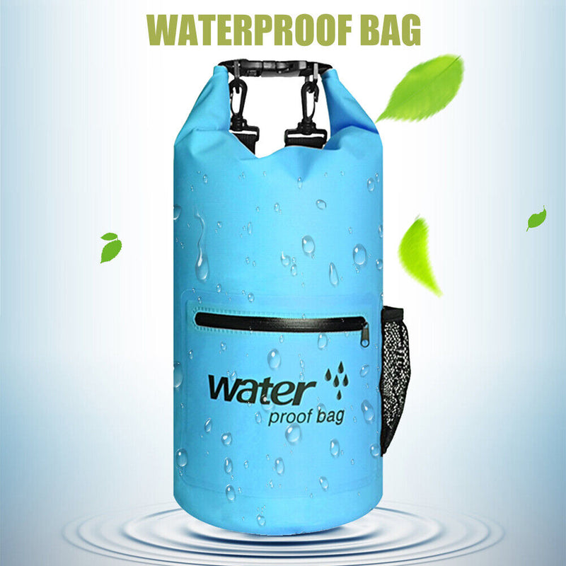 Waterproof Bucket Dry Bag Swimming Kayak Trekking Drift Sack (Blue 10L)