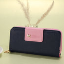 Long Women Wallets Card Holder Clutch Purse Coin Money Bag (Dark Blue)
