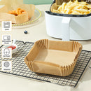 100x Air Fryer Parchment Liners Non-Stick Baking Oil Paper Oven Mat (Brown)