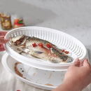 Food-grade PP Fish Bowl Steamer Plate Microwave Oven Fish Steam Roaster wit