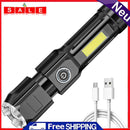 1200mAh Portable Strong Torch USB Rechargeable Waterproof Flashlight w/ Magnetic