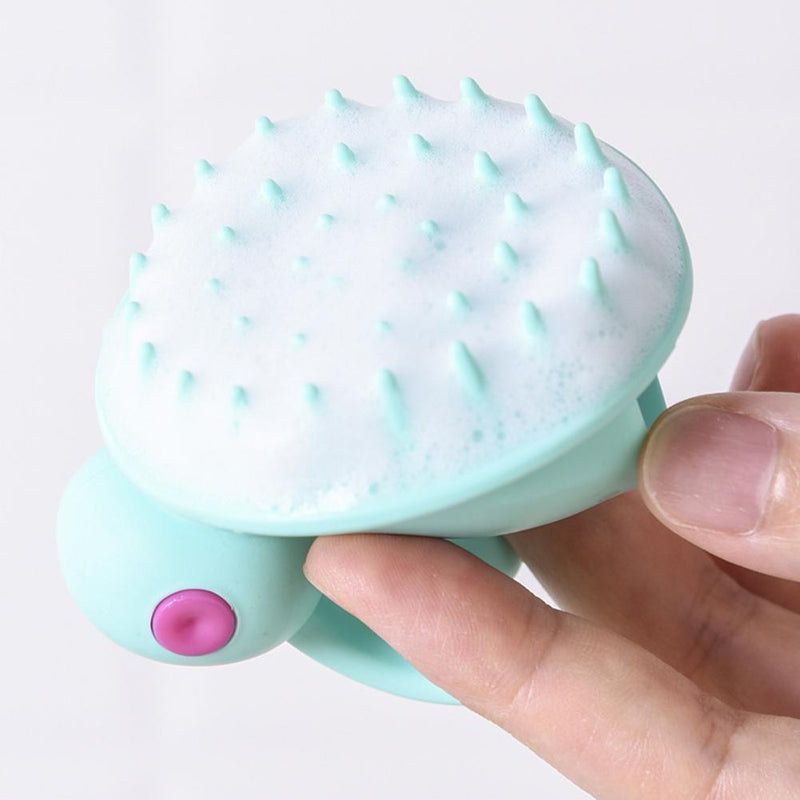 Silicone Head Scalp Massage Brush Shampoo Hair Washing Bath Comb (Green)