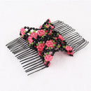 Stretchy Women Girls Magic Beads Double Hair Comb Hair Combs Clips Elasticity