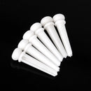 6pcs Cattle Bone Acoustic Guitar Bridge Pins with Pin Puller for Folk Guitar