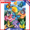 Digital Picture Butterflies Flowers Frameless Oil Painting By Number Handicraft