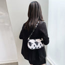 Retro Women Animal Pattern Print Underarm Shoulder Bag Small Handbags (Cow)