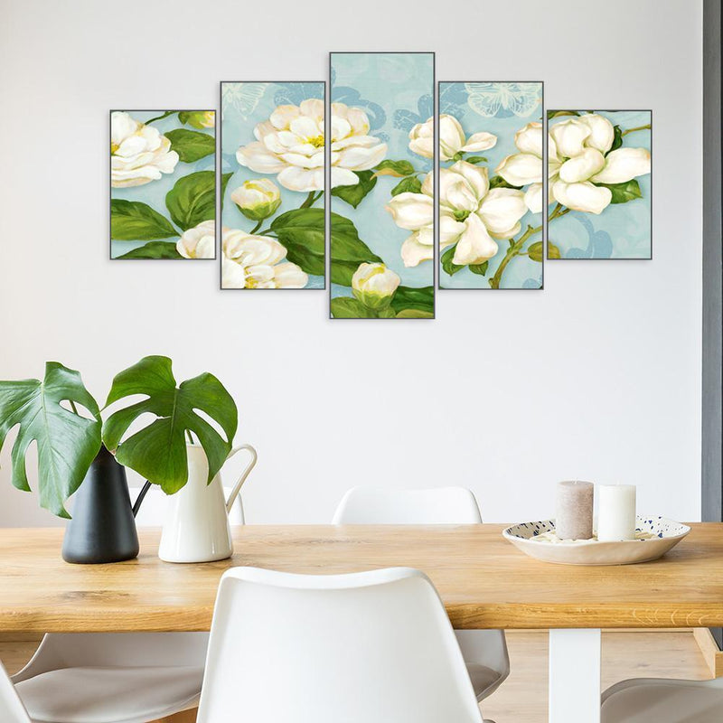 5pcs 5D DIY Full Drill Diamond Painting Lotus Cross Stitch Kits Home Wall Dec