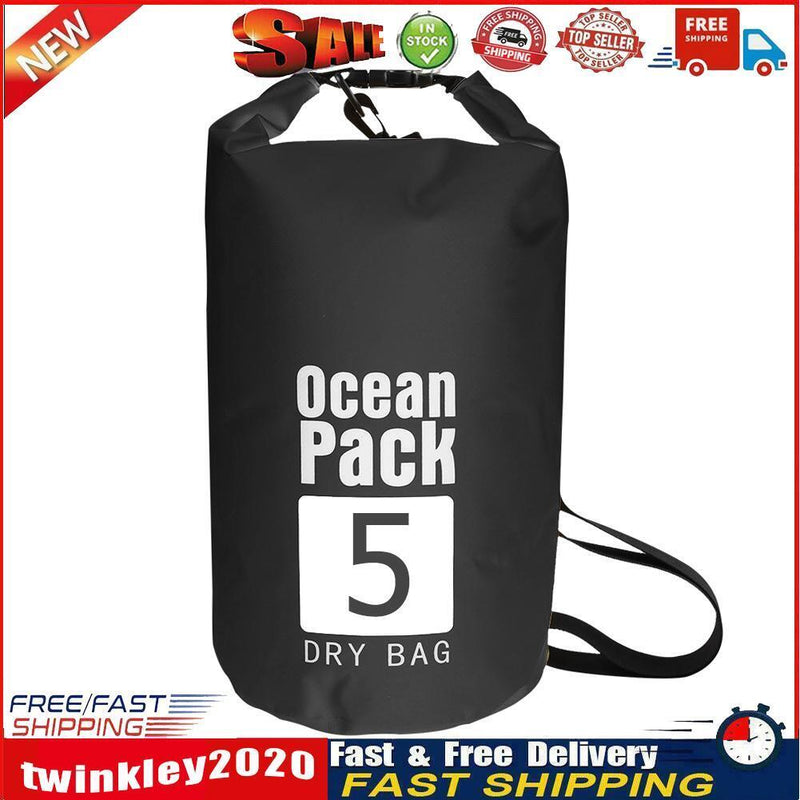 Waterproof Dry Bag Pack Sack Swimming Kayaking River Trekking (5L Black) Newly