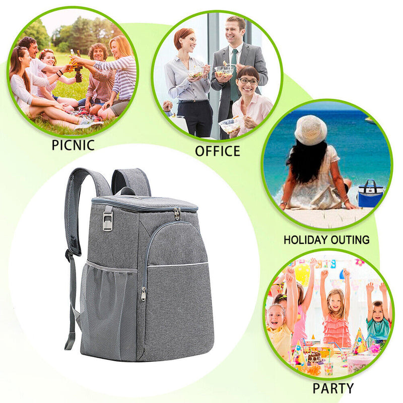#A 30L Cooler Backpack Waterproof Shoulder Ice Bag Large Capacity Outdoor Equipm
