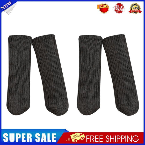 4pcs/set Pure Chair Feet Sock Thickened Table Leg Knitted Cover (Black)
