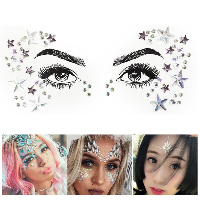 Temporary Makeup Face Tattoo Stickers Face Jewels Makeup Tool for Party Cosme