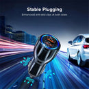 Phone Car Charger QC3.0 Dual USB Fast Charging Adapter for Mobile (Black) Newly