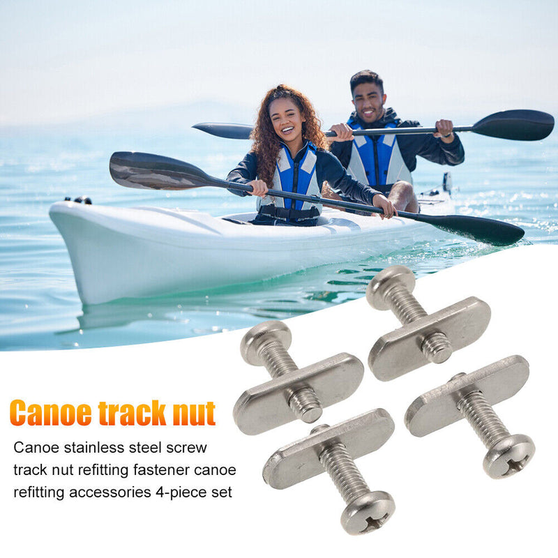 4pcs Threads Kayak Rail Track M6 Screws Nuts Stainless Steel Mounting Bolts