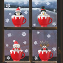 Christmas Deer Window Glass Stickers Home Mirror Stickers Snowflake Wall Door~