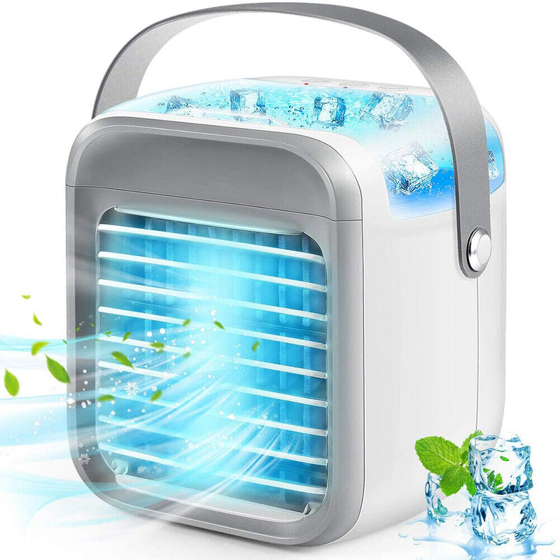 Mini Desktop Air Cooler Fan USB 3 Modes Portable Air Conditioner with Handle