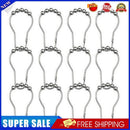 12pcs Metal Curtain Ring Bathroom Glide Rollerball Shower Hook Drapery Clip