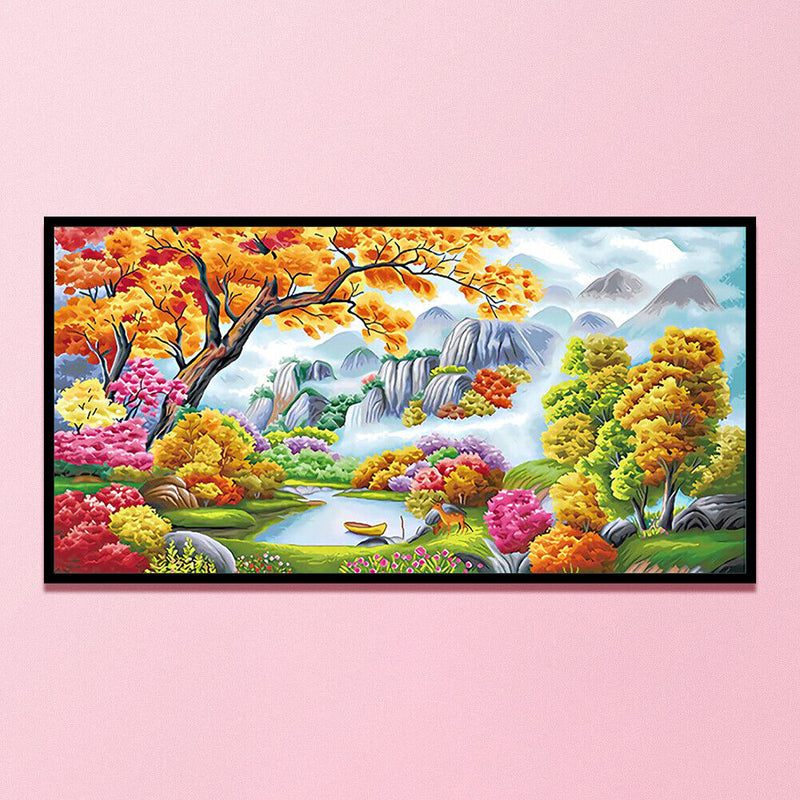11CT Full Cross Stitch Idyllic Beauty Stamped DIY Embroidery Kits Handmade