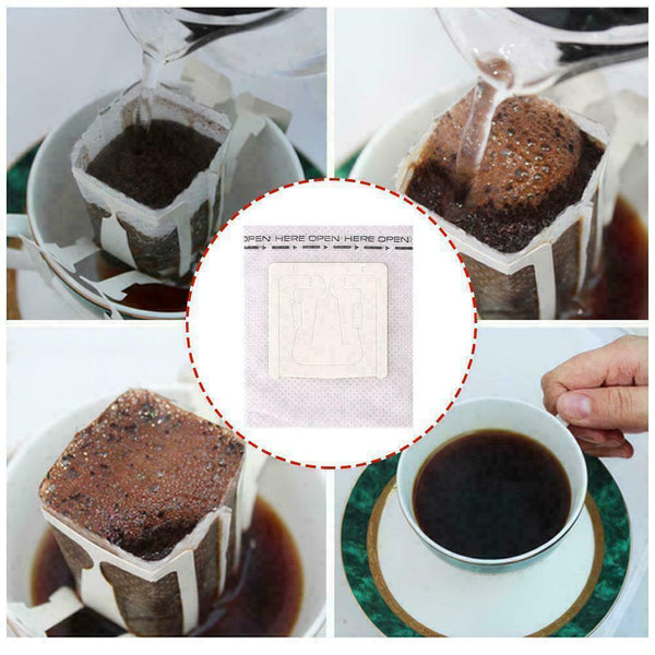 50 Pcs Portable Hanging Ear Drip Coffee Filter Paper For Travel I9N6 White M7H6