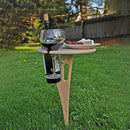Foldable Outdoor Beach Wine Table, Mini Wooden Picnic Desk for Sand and Grass