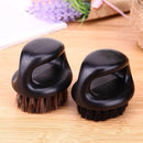 Men Beard Brush Mustache Shaving Brush Facial Hair Comb Duster (Dark Brown)