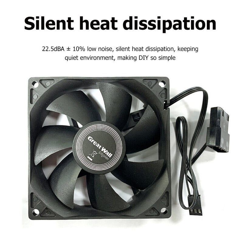 Silent Fan for Computer Cases Chassis Cooling Fan Hydraulic Bearing (9cm) Newly