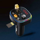 Bluetooth Compatible 5.0 In Car FM Transmitter QC3.0 LED 12V-24V HIFI Musi E6B4