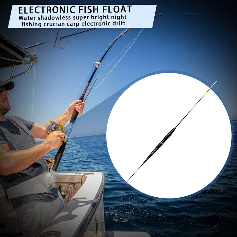 Electronic LED Light Fishing Float Bite Alarm Luminous Fish Tackle (Black) Newly