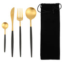5pcs Stainless Steel Portable Dishes Set Travel Outdoor Camping Cutlery Tools