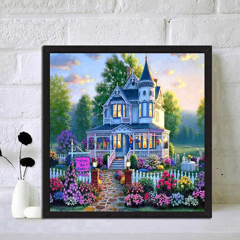 DIY Paint By Number Kit Villa Garden Landscape No Frame Home Art Decoration