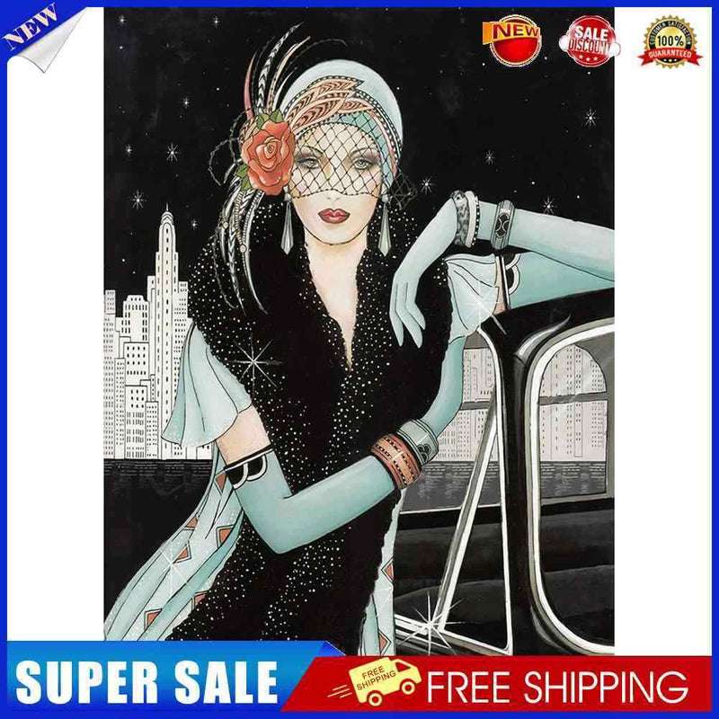 #A Lady 5D DIY Square Diamond Diamond Painting Mosaic Beadwork Decor (IH765)