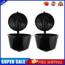 2pcs Plastic Coffee Capsule Cup for Dolce/Gusto Refillable Filters (Black)