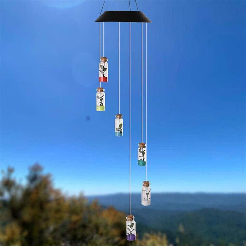 Wind Chime Lamp Wishing Bottle Wind Chime Lamp Solar Light Outdoor Lighting