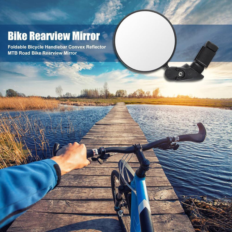 Foldable Bicycle Handlebar Convex Reflector MTB Road Bike Rearview Mirror