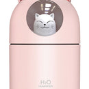 Air Humidifier Spray Cute Cat Small LED Light Mute Air Purifier (Pink USB)