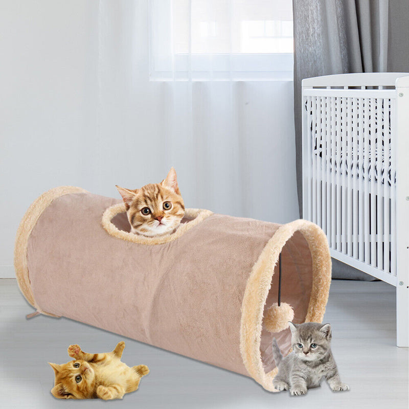 Pets Cat Toys Kitten Channel Funny Kitten Playing Tube Balls Collapsible Crinkle