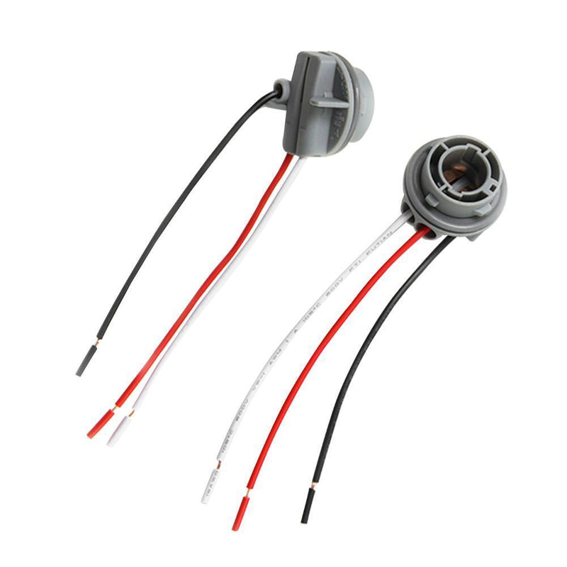 2pcs Car 1157 Light Bulb Holder Lamp Socket Adapter Auto LED Wiring Connector