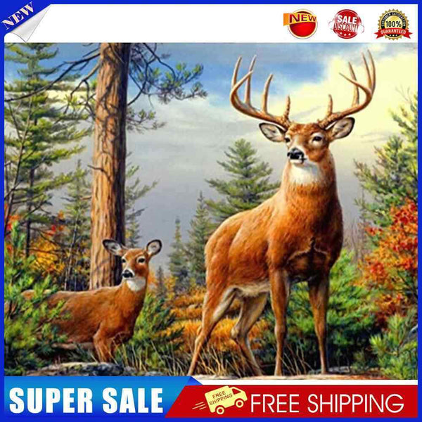 Oil Paint By Numbers Picture DIY Drawing Painting Froest Deer Kit Artwork