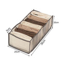 Cloth Drawer Organizer - 7-Grid Pants Storage Dividers for Jeans (Grey L)