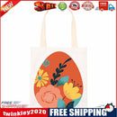 Women Canvas Flower Egg Pattern Shoulder Bag Fashion Large Capacity Handbag
