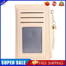 PU Solid Wallet Card Holder Bag Women Tassel Multi-slot Mini Purse (Khaki)
