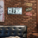 Retro 100 Dollars Metal Plate Painting for Bar Pub Tin Plaques Wall Sign