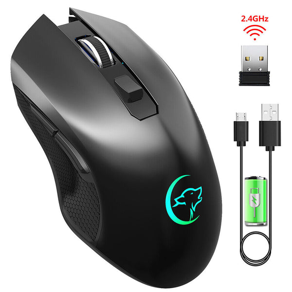 2.4Ghz Wireless Mouse 2400DPI 7-Color Computer Optical Mice + USB for Laptop PC