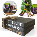 Tiered Tray Decor Witches Cauldron Sign Bead Garland Faux Book Stack