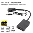 VGA Male to HDMI-compatible Female Adapter Converter with 3.5mm Audio Input
